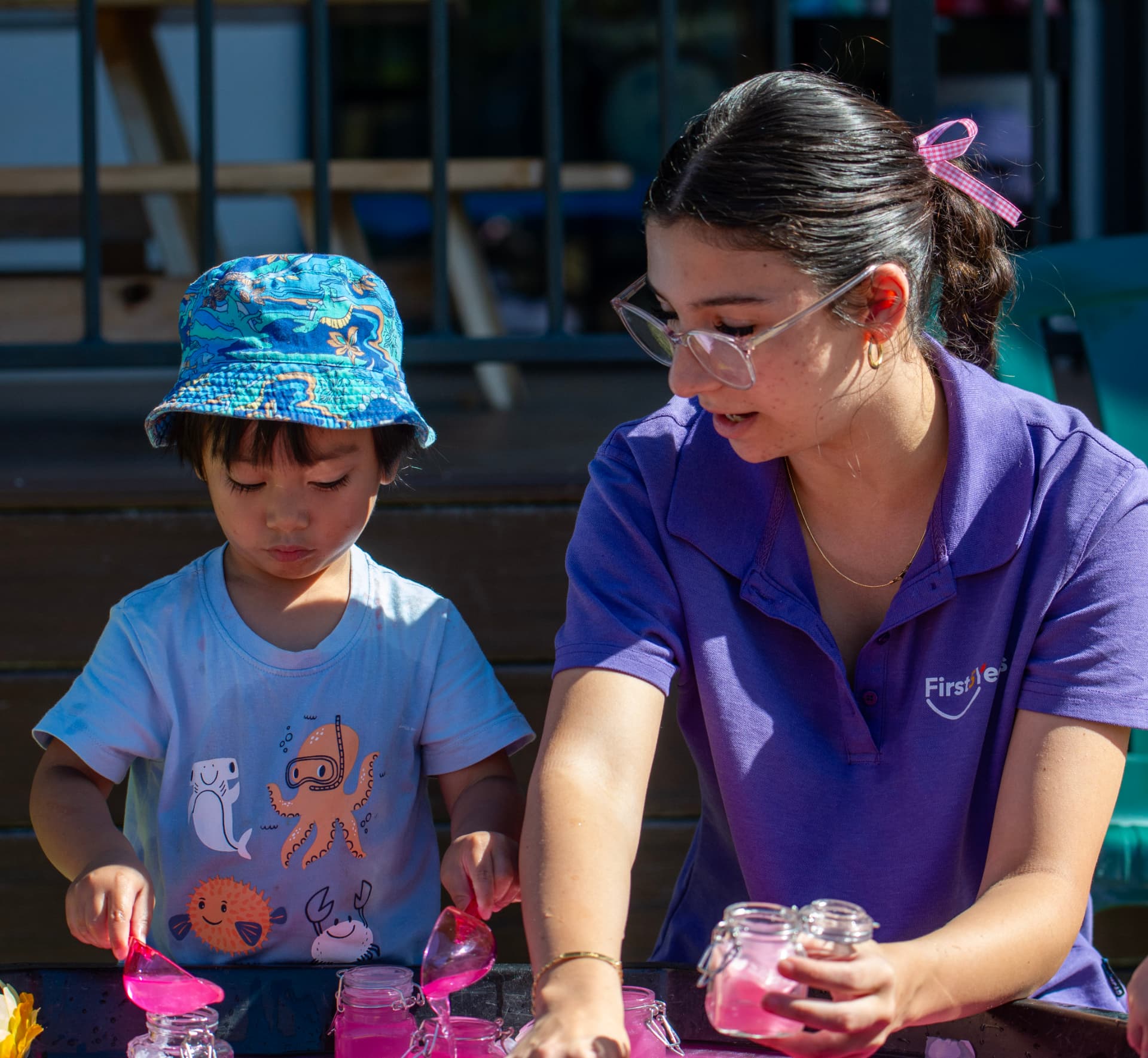A child at play in a First5Years learning environment
